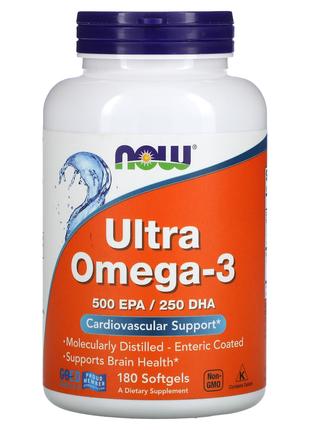 NOW Foods ,ультраомега-3,500мг ЕПК /250 мг ДГК,180шт Ultra Omega
