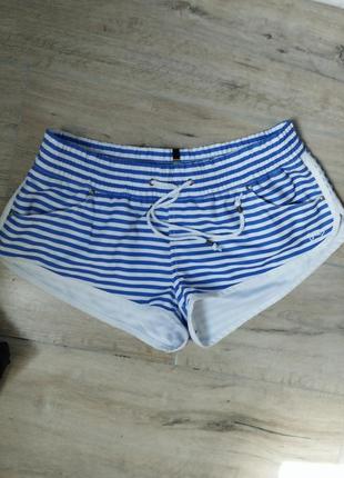 Женские короткие шорты в полоску пляжные шортики