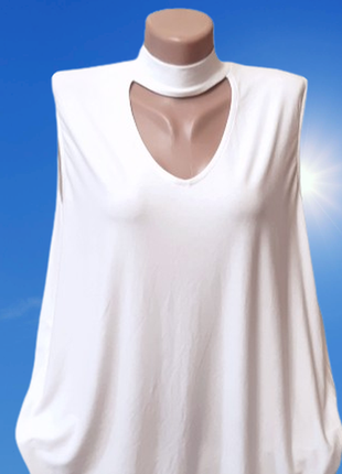 Xl-4xl элегантная белая блуза f&f, нарядная женская майка, бол...