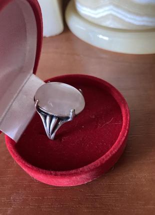Кольцо серебряное розовый кварц серебро 925 размер 17,,5- 18 с...