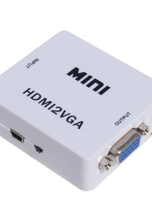 Конвертер HDMI to VGA переходник, адаптер, 1080p с питанием, G...