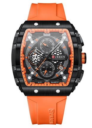 Классические мужские наручные часы Curren 8442 Black-Orange