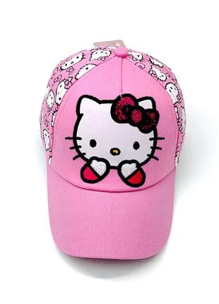 Кепка hello kitty розовая для девочки, окружность головы 47-52см,