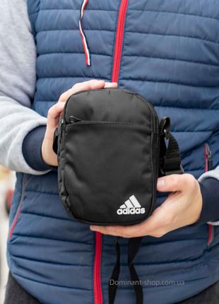 Мужская спортивная барсетка Adidas Solo черная из ткани сумка ...