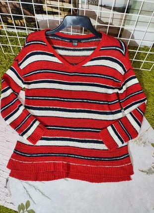 Красный в полоску, вязаный в, сеточка свитер от esmara