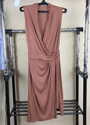 Вискозное платье на запах allsaints novi dress vn8