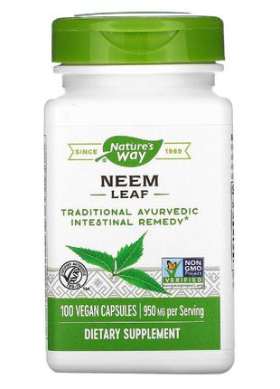 Лист нима 950 мг, Neem Leaf, Nature's Way, 100 вегетарианских ...