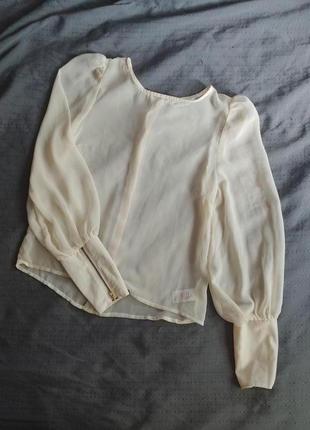 Блуза блузка шифоновая айвори молочная белая asos с замочками ...