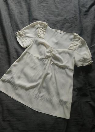 Блуза белая молочного цвета айвори asos сатиновая zara легкая ...