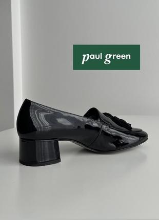 Paul green туфли натуральная лаковая кожа шкіра квадратный носок