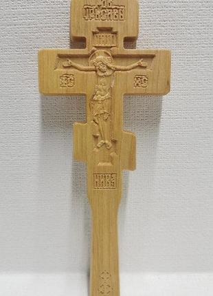 Резной церковный Крест для священника 75х180мм из ольхи