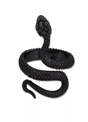 Черное кольцо змея колечко змейка