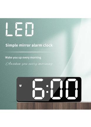 Настільний електронний LED годинник, будильник, термометр