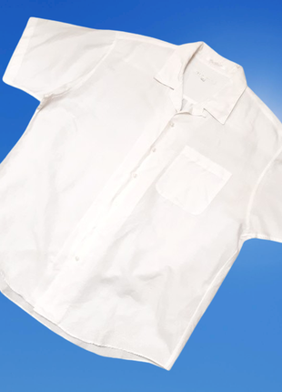 Xl-4xl натуральна біла сорочка perry ellis, льон і бавовна, ве...