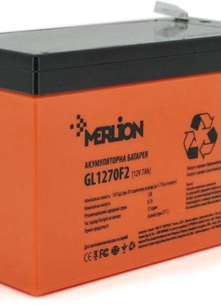 Акумулятор Merlion GL1270F2 12V 7Ah GEL (гелевий, напруга 12 В...