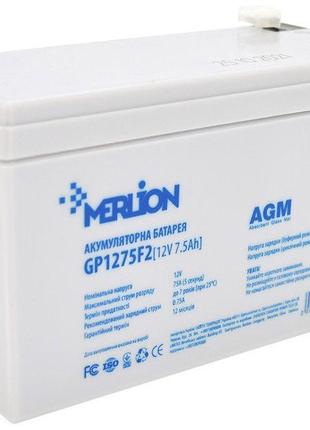 Акумулятор Merlion GP1275F2B 12V 7,5 Ah AGM