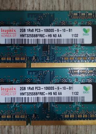 Для ноутбука 4GB 2x2GB DDR3 1333MHz Hynix PC3 10600S 1Rx8 RAM ...