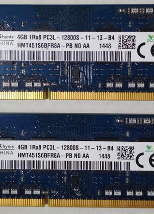 Для ноутбука 8GB 2x4GB DDR3 1600MHz Hynix PC3L 12800S 1Rx8 RAM...