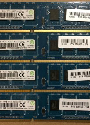 16GB 4x4GB DDR3L 1600MHz Ramaxel PC3L 12800U 1Rx8 RAM Оператив...