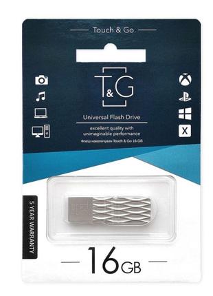 Флеш память T&G; USB 2.0 16GB Metal 103 Steel