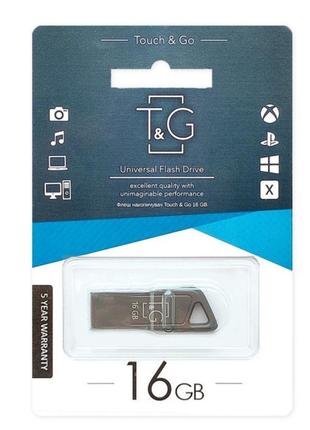 Флеш память T&G; USB 2.0 16GB Metal 114 Steel