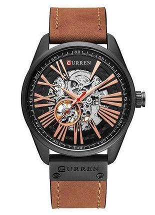 Класичний чоловічий наручний годинник Curren 8299 Black-Gold-B...