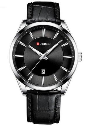 Класичний чоловічий наручний годинник Curren 8365 Silver-Black