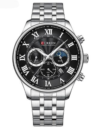 Классические мужские наручные часы Curren 8427 Silver-Black