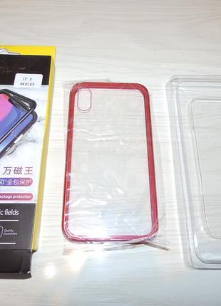 Чехол накладка magnetic case для iphone x, xs red