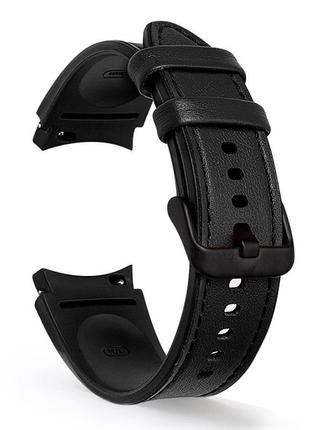 Кожаный ремешок SLICK для Samsung Galaxy Watch4 40mm / 44mm че...