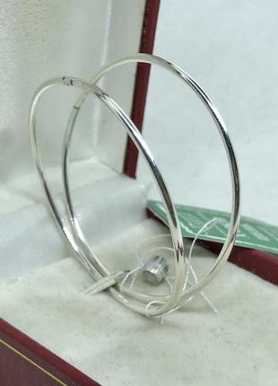 Новые красивые серебряные серьги кольца 40 мм серебро 925 пробы