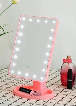 Зеркало для макияжа nbz large led mirror настольное с подсветк...