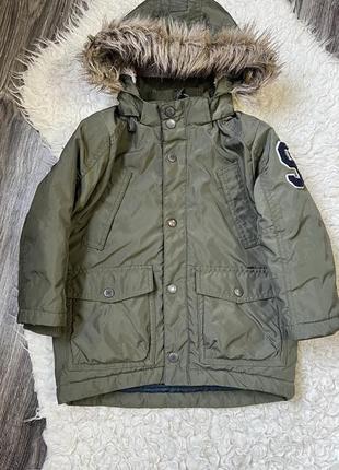 Зимня парка дитяча куртка хакі тепла h&m