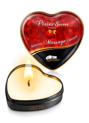 Масажна свічка серце Plaisirs Secrets Coconut (35 мл) 18+