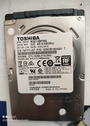 Жёсткий диск Toshiba mq01abf050 на запчасти