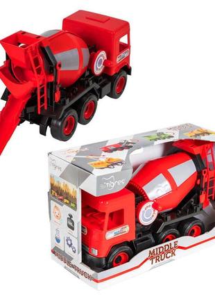 Авто бетонозмішувач "Middle truck" 39489 (червоний) в коробці ...