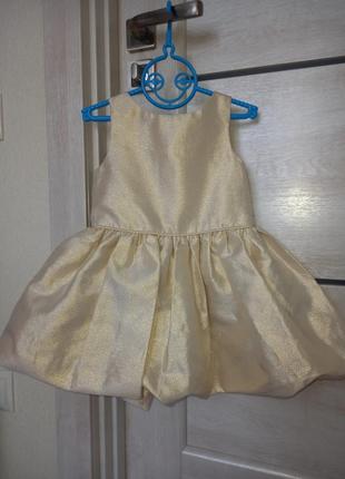 Нарядное праздничное платье золотисте для девочки 1.5-2 года 92
