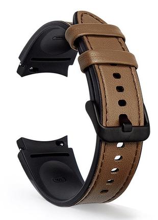 Шкіряний ремінець SLICK для Samsung Galaxy Watch5 40mm коричне...