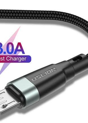 Кабель быстрой зарядки Uslion 3A USB - Micro USB 1 метр WU873-...