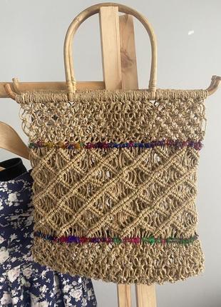 Стильная плетеная авоская сумка шоппер