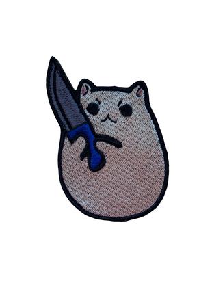 Шеврон (патч) кіт з ножем на липучці