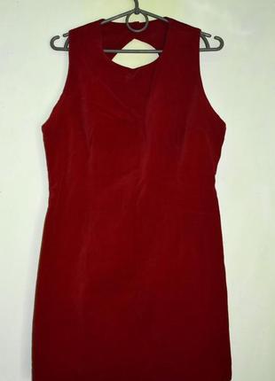 Бордовое короткое винтажное платье