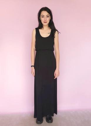 Платье-сарафан длинное черное boohoo