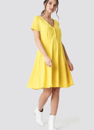 Платье желтое женское летнее легкое шифон
