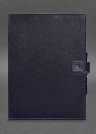 Кожаный блокнот А4 (софт-бук) 9.2 синий Краст