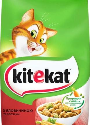 Сухой корм Kitekat для котов с говядиной и овощами 1.8 кг
