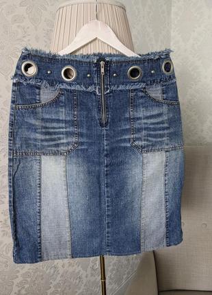 Женская джинсовая юбка миди.размер 38