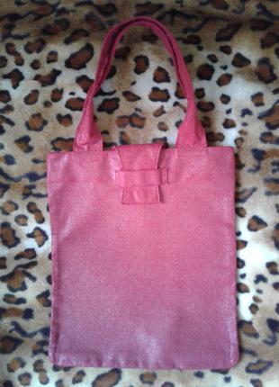 Lancome paris сумка-шоппер пляжная тканевая с люрексом