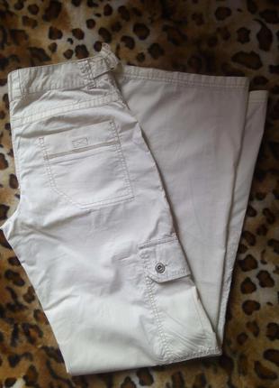 Zolla белые летние брюки с вышивкой на высокую 44-46р