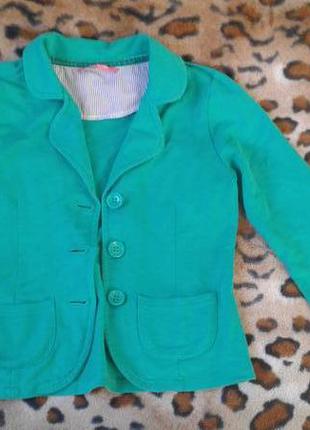 Hema зеленый трикотажный пиджак жакет 122-128
